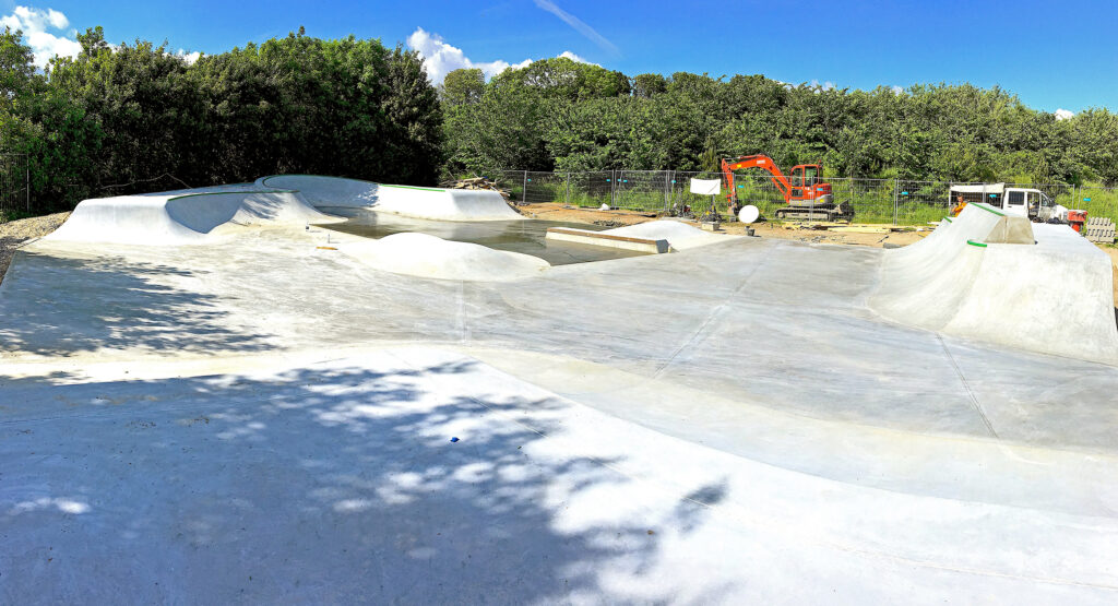 Nibe skatepark funbox under konstruktion
