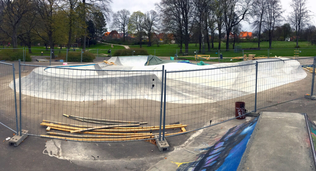 Sankt Jørgens parken skatepark under konstruktion